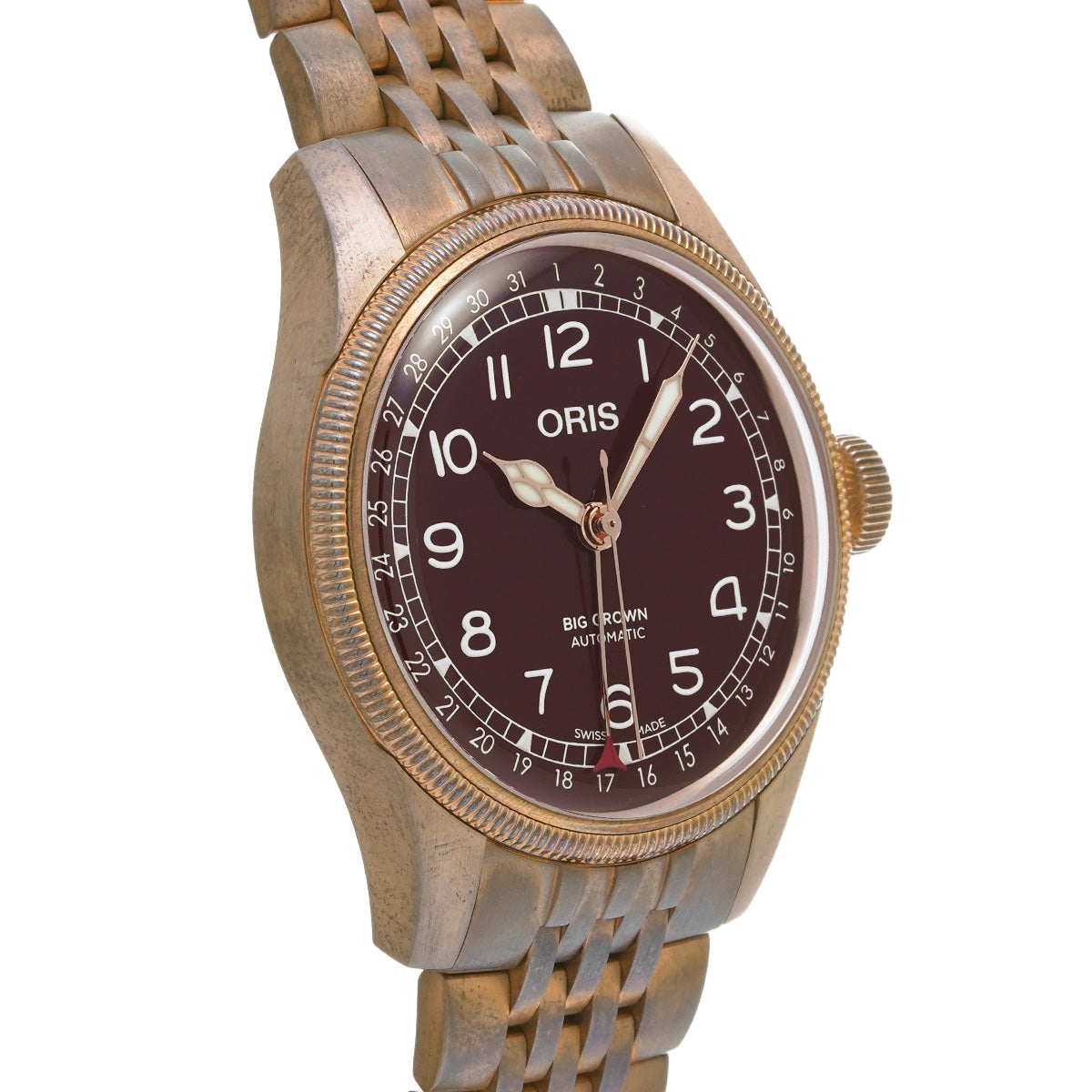 Big Crown Bronze Pointer Date 01 754 7741 3168-07 8 20 01 Red ORIS Mens [Pre-Owned].