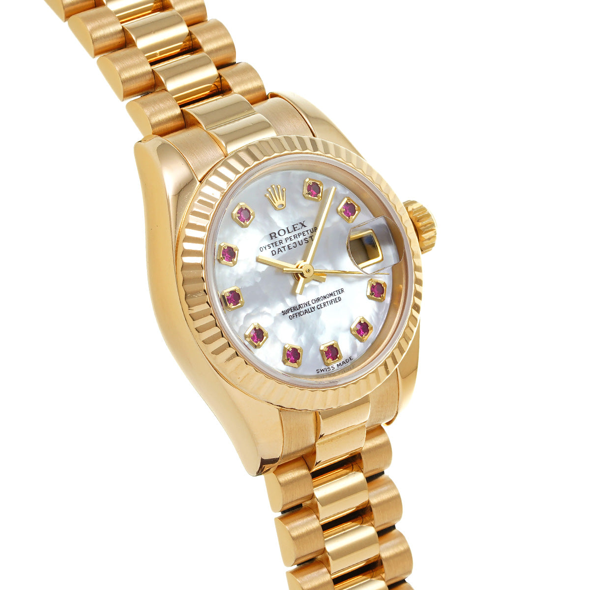 Lady Datejust 26 179178NGR White MOP/Ruby ROLEX Ladies [Pre-owned].