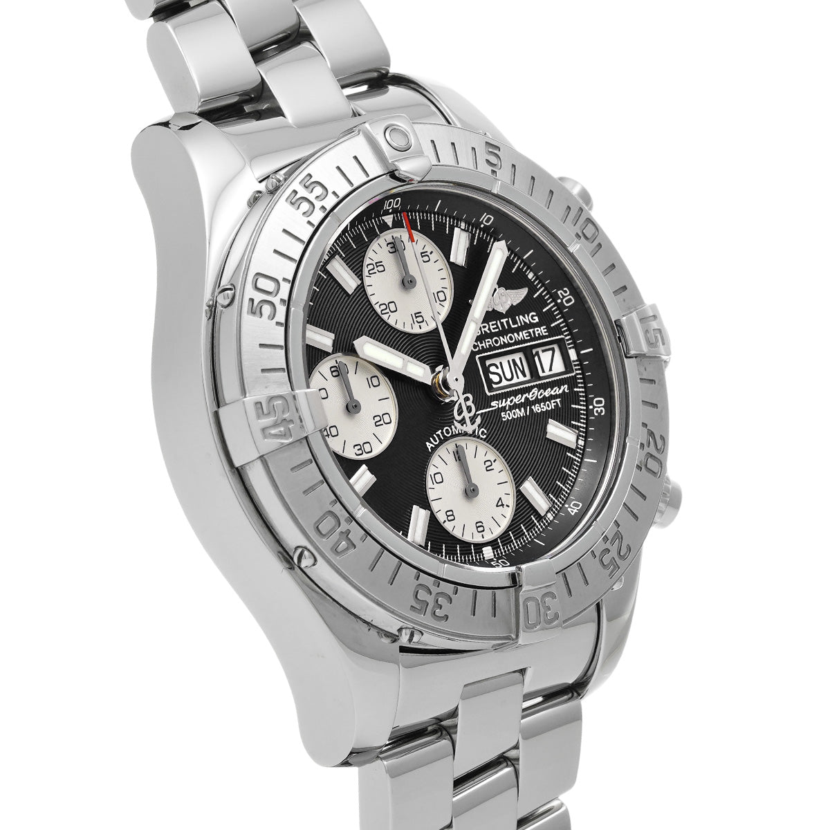 Chrono Super Ocean A111B83PRS Black/Silver BREITLING Men's [Pre-Owned]