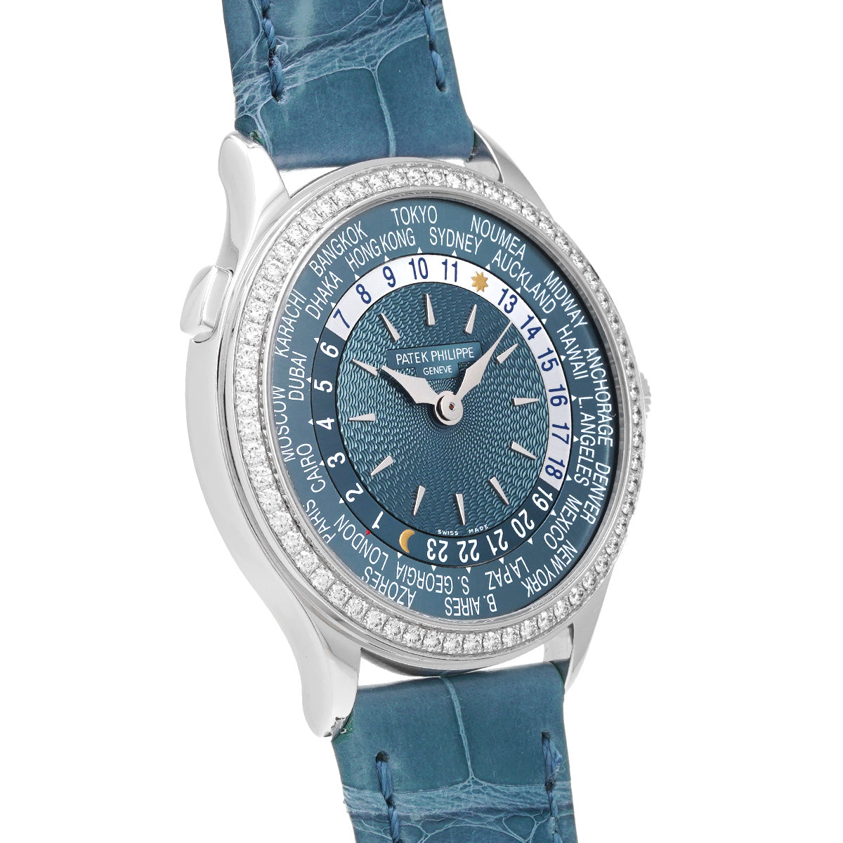 Complication World Time 7130G-014 Blue Gray PATEK PHILIPPE Ladies [Pre-Owned].