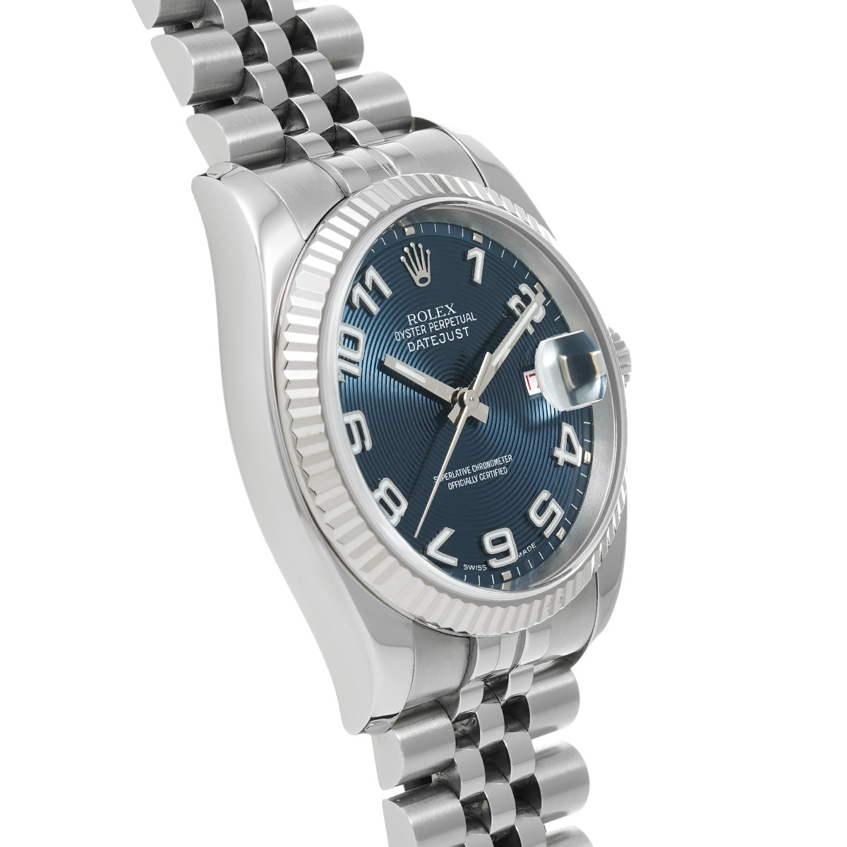 DATE JUST 116234 D (manufactured circa 2005) Blue Concentric ROLEX Men's [Pre-Owned].