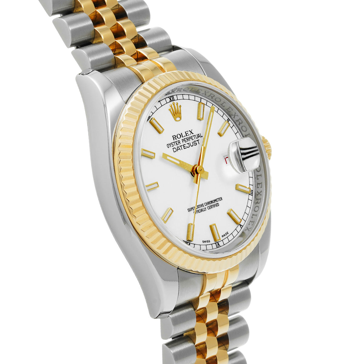 DATE JUST 116233 V (manufactured circa 2009) White ROLEX Men's [Pre-Owned].