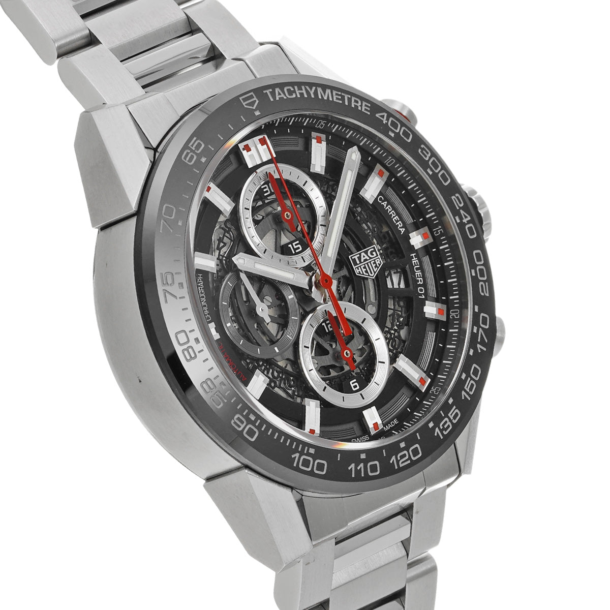 CARRERA CALIBRE HEUER 01 Chronograph CAR201V.BA0766 Black TAG HEUER Men's [Pre-Owned].