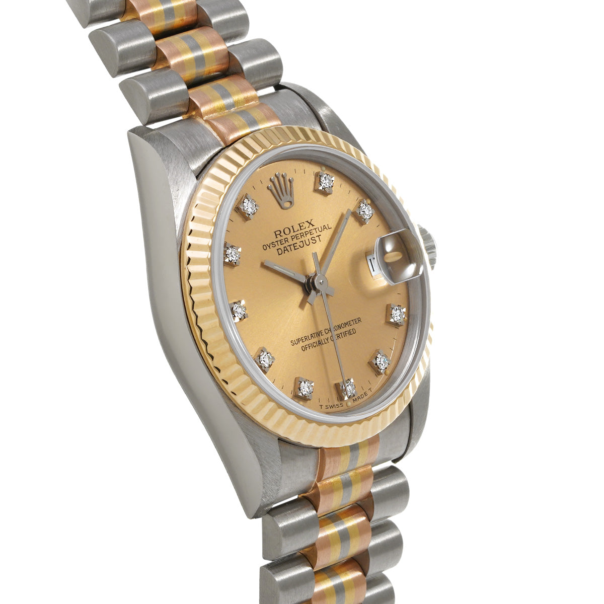 DATE JUST TRIDOR 68279GBIC 90's (manufactured circa 1985) Champagne/Diamond ROLEX Unisex [Pre-Owned].