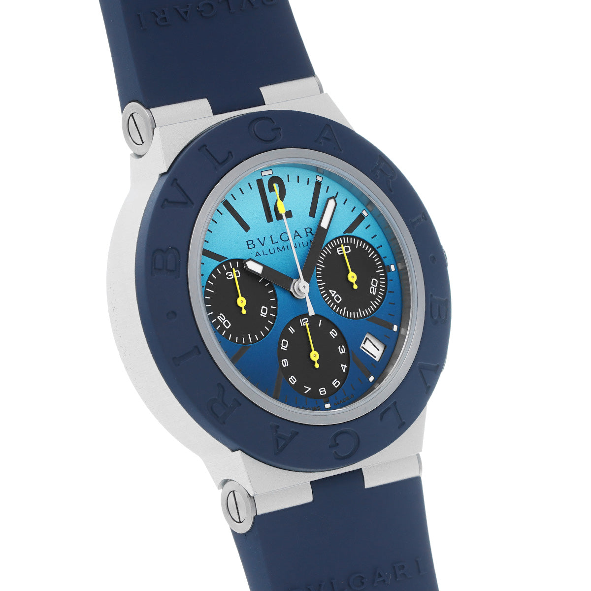 Aluminum Chronograph Capri 103844 Blue BVLGARI Men's [Pre-Owned].