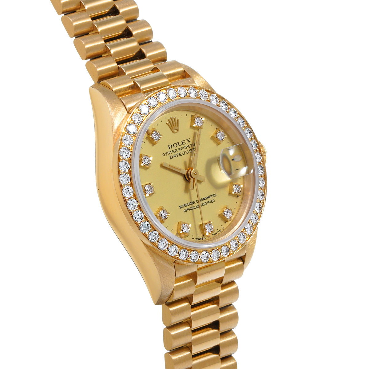 DATE JUST 69138G 95th (manufactured circa 1986) Champagne/Diamond ROLEX Ladies [Pre-Owned].