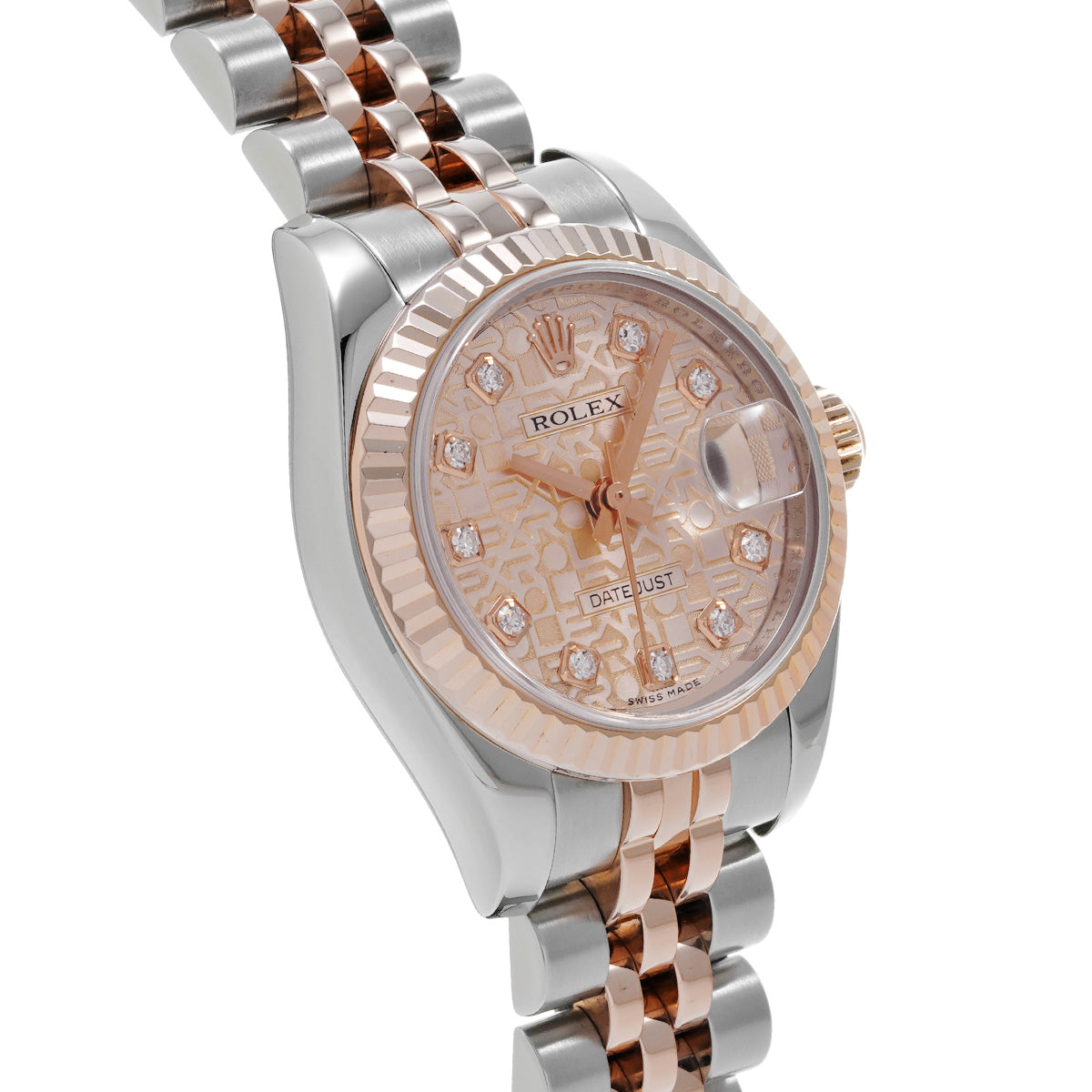 DATE JUST 179171G (manufactured circa 2005) Pink Computer/Diamond ROLEX Ladies [Pre-Owned].