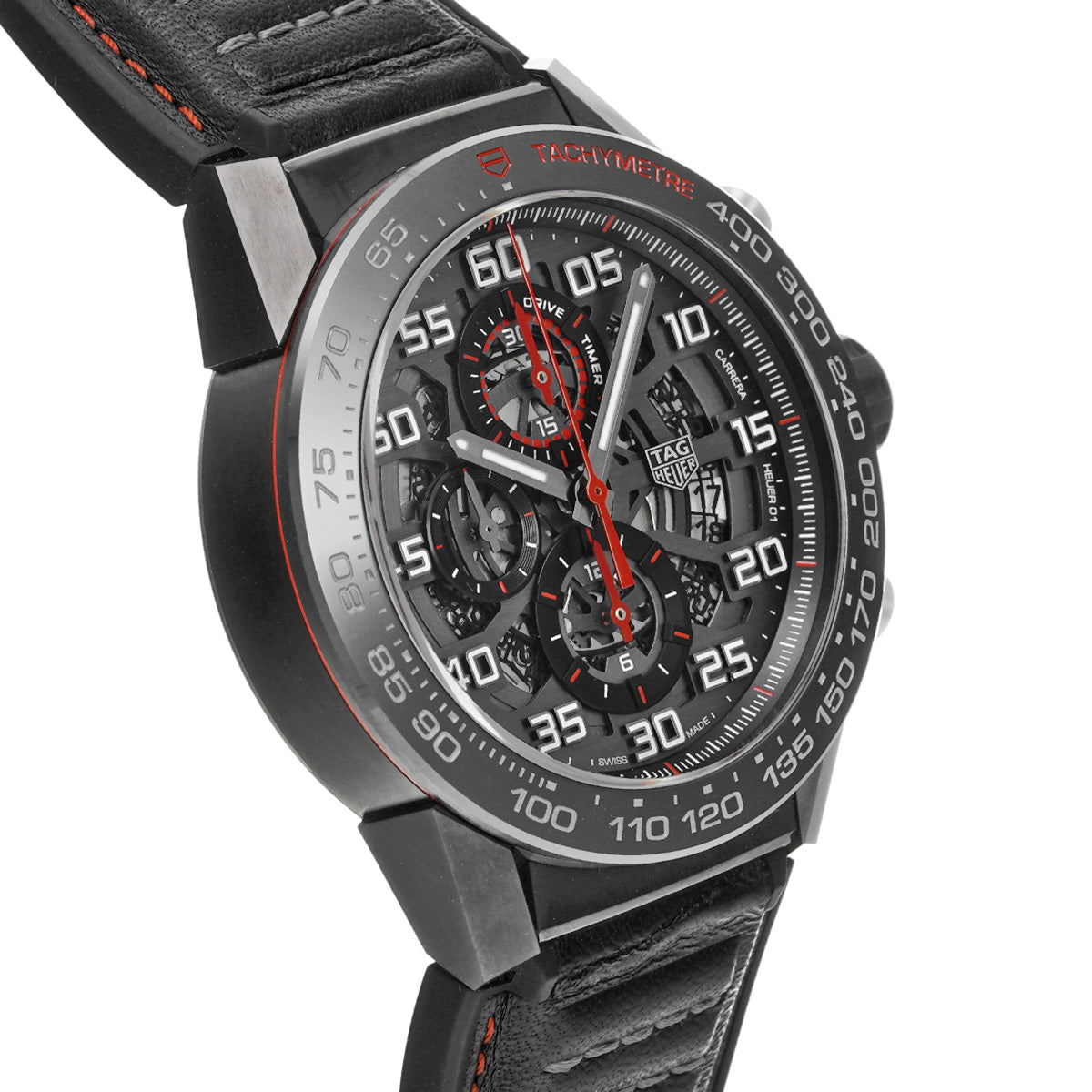 CARRERA CALIBRE HEUER 01 Chronograph CAR2A1H.FT6101 Black TAG HEUER Men's [Pre-Owned].
