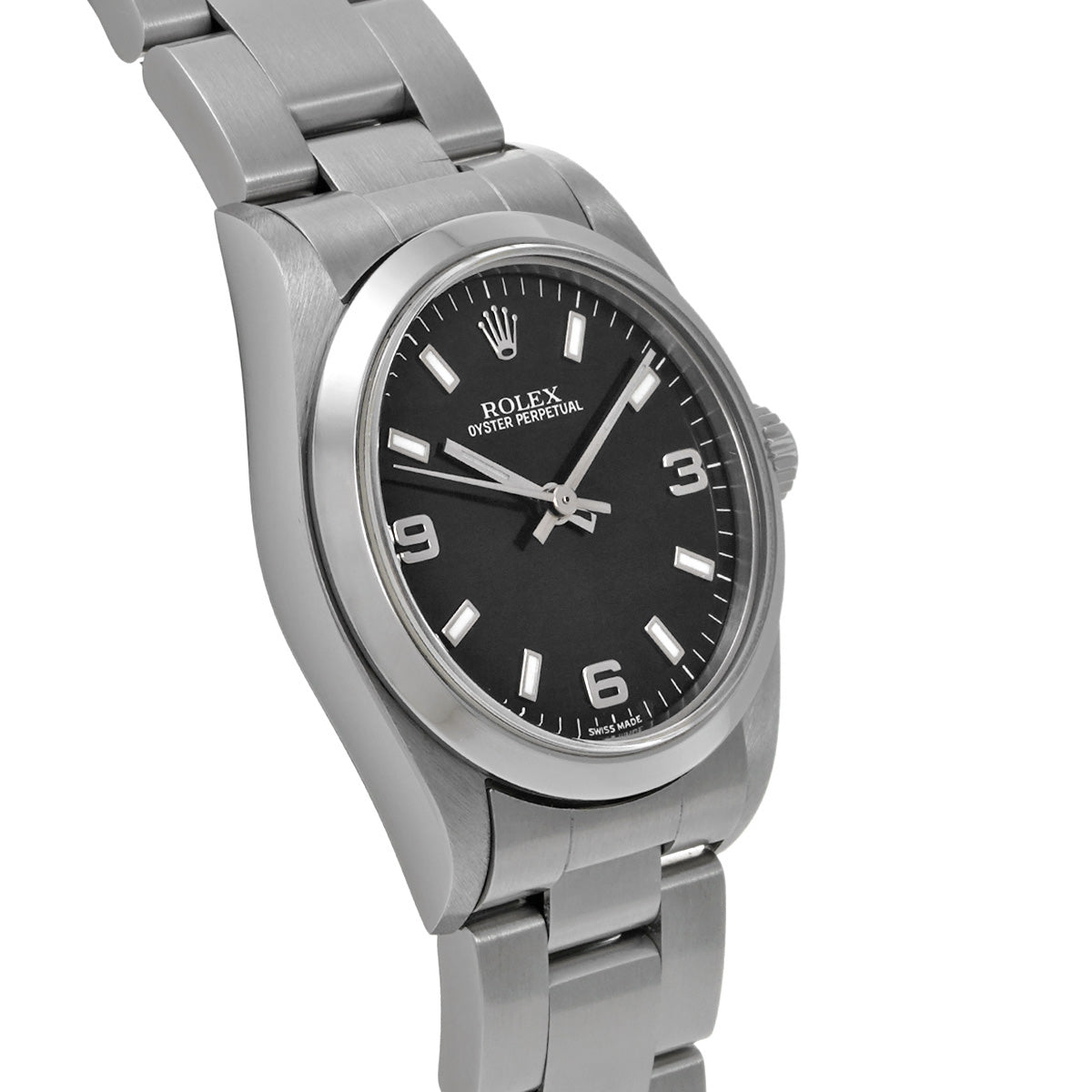 Oyster Perpetual 77080 Y (manufactured circa 2002) Black ROLEX Unisex [Pre-Owned].