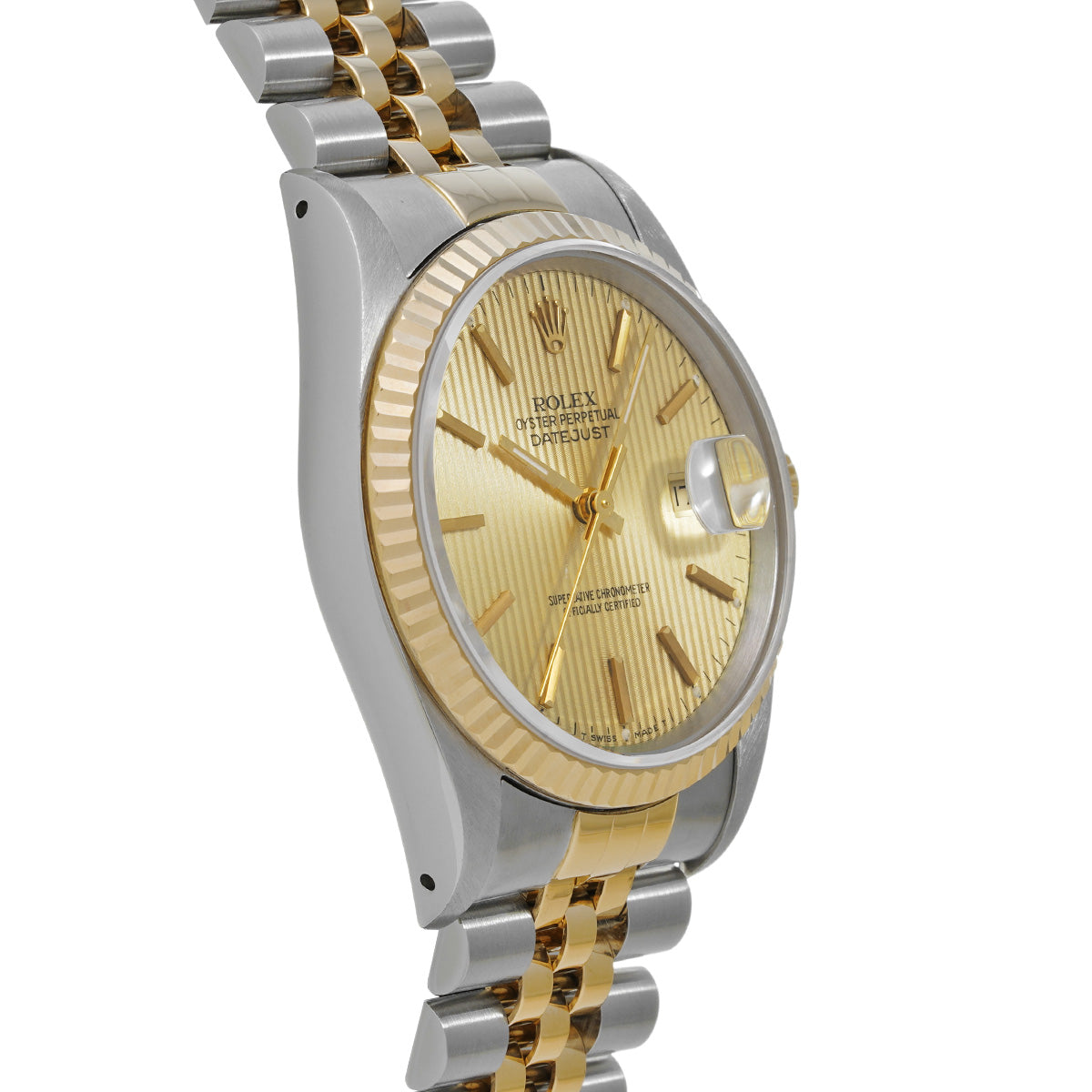 Datejust 16233 L (manufactured circa 1990) Champagne Tapestry ROLEX Men's [Pre-Owned].