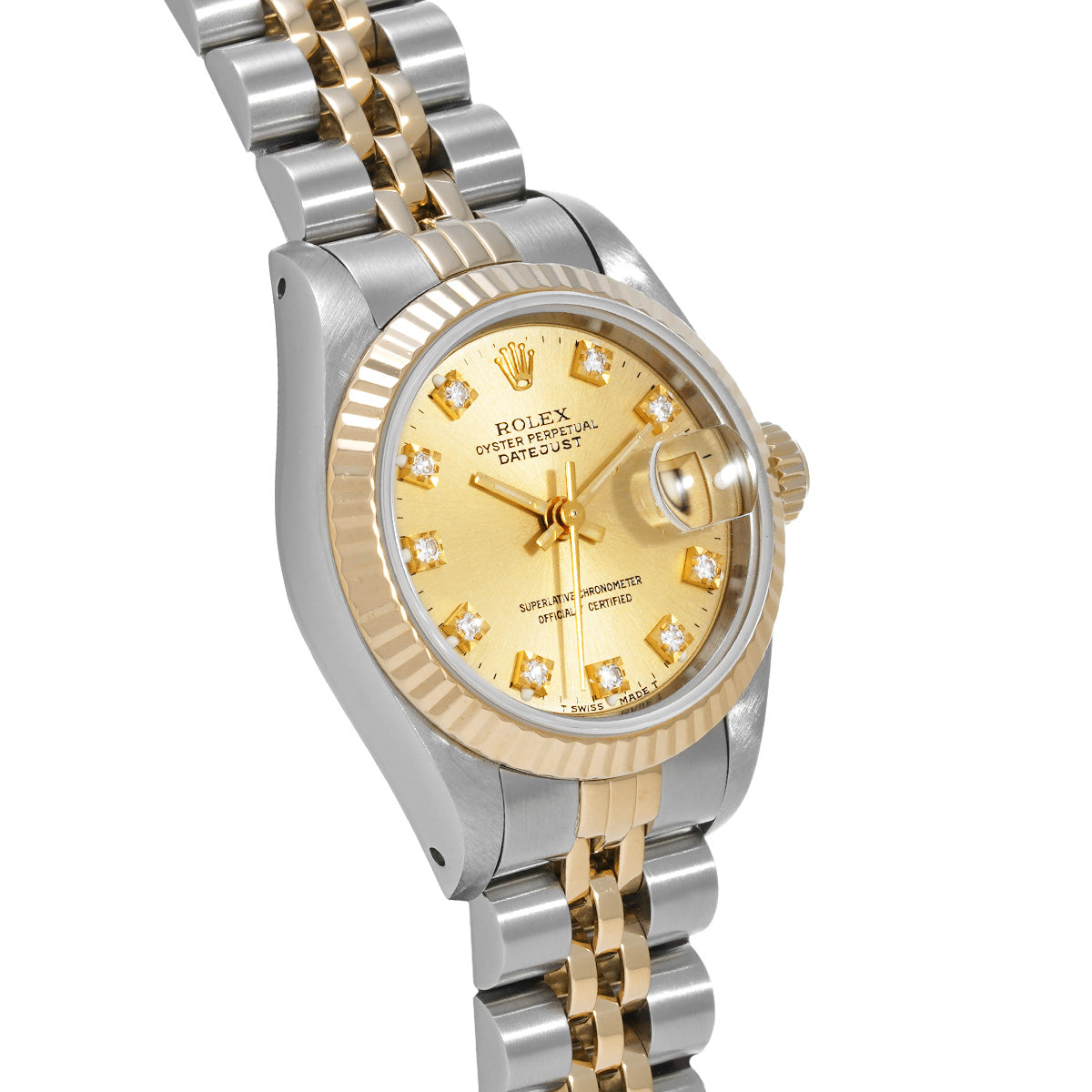 DATE JUST 69173G L (manufactured circa 1988) Champagne/Diamond ROLEX Ladies [Pre-Owned].