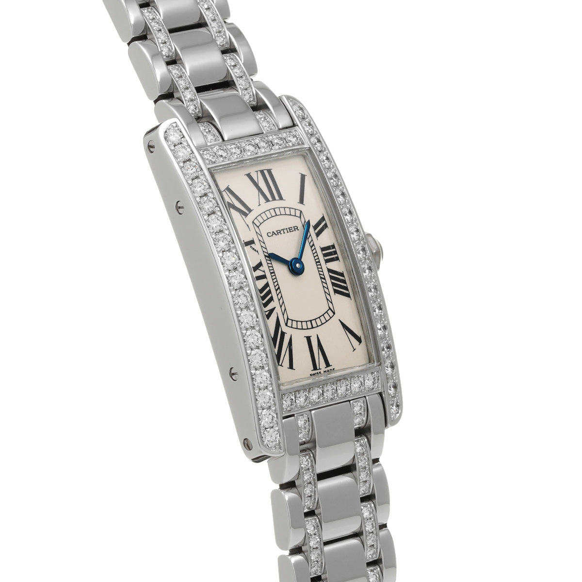 Tank American SM WB7073MP White CARTIER Ladies [Pre-Owned].