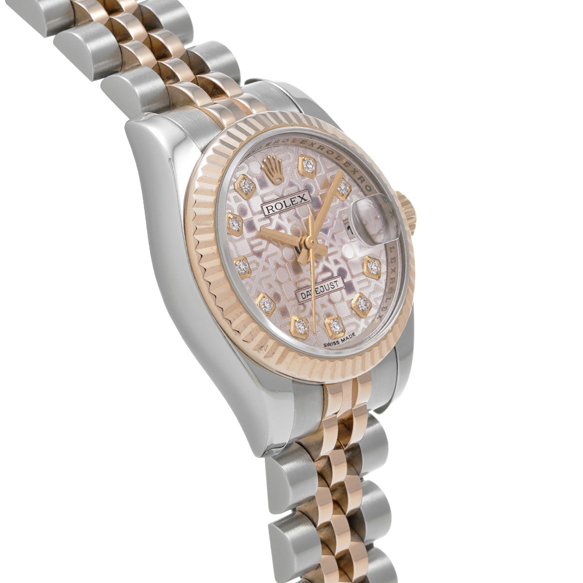 DATE JUST 179171G Random Serial Pink Computer/Diamond ROLEX Ladies [Pre-Owned].
