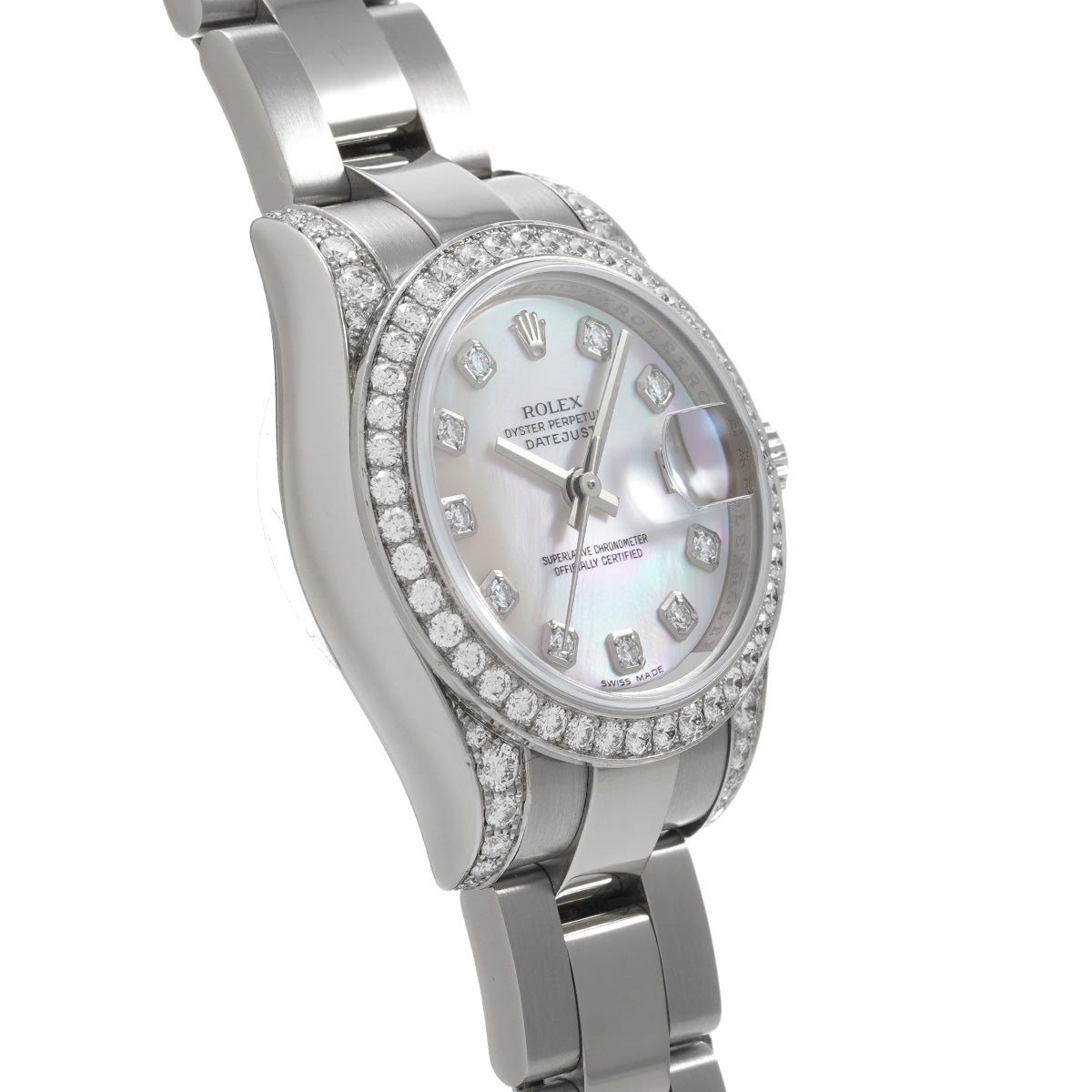DATE JUST 179159NG Z (made around 2006) White MOP/Diamond ROLEX Ladies [Pre-Owned].