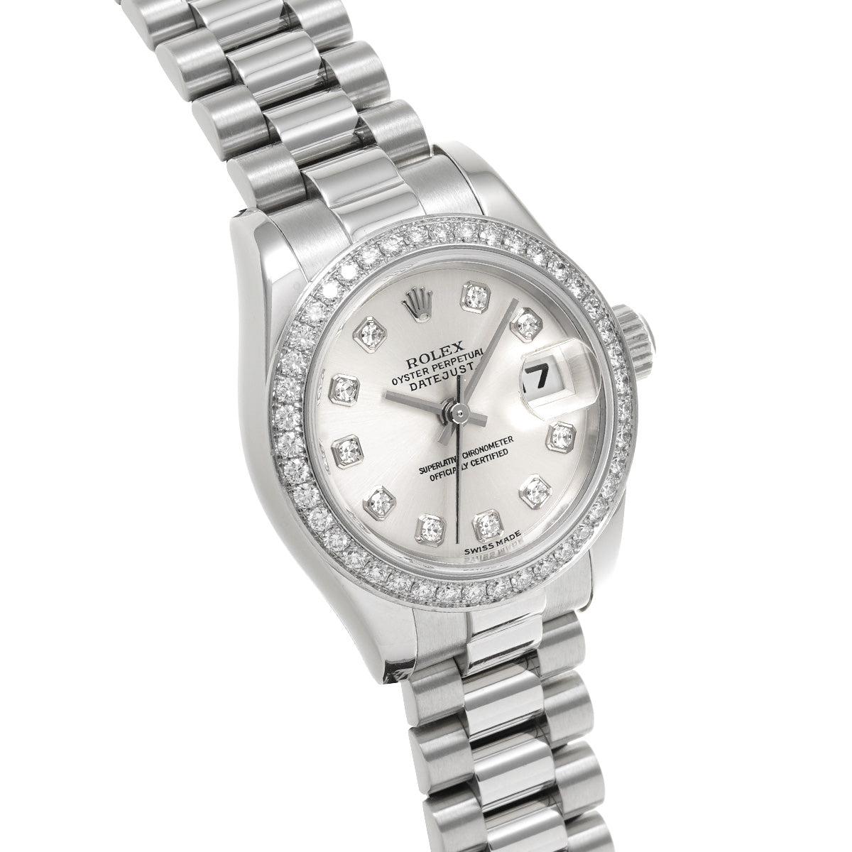 DATE JUST 179136G Silver/Diamond ROLEX Ladies [Pre-Owned].