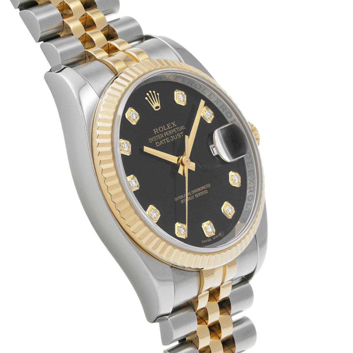 DATE JUST 116233G G (made around 2010) Black/Diamond ROLEX Men's [Pre-Owned].