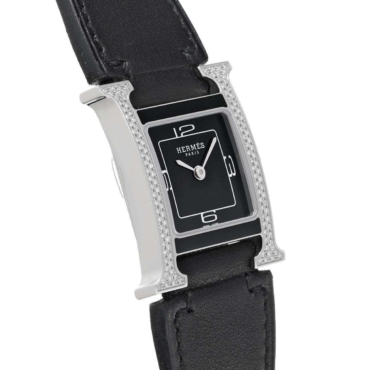 H Watch Dubourgeau SM HH1.231 Black Lacquer HERMES Ladies [Pre-Owned].