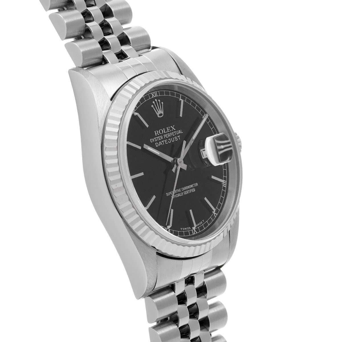 DATE JUST 16234 T (manufactured circa 1997) Black ROLEX Men's [Pre-Owned].