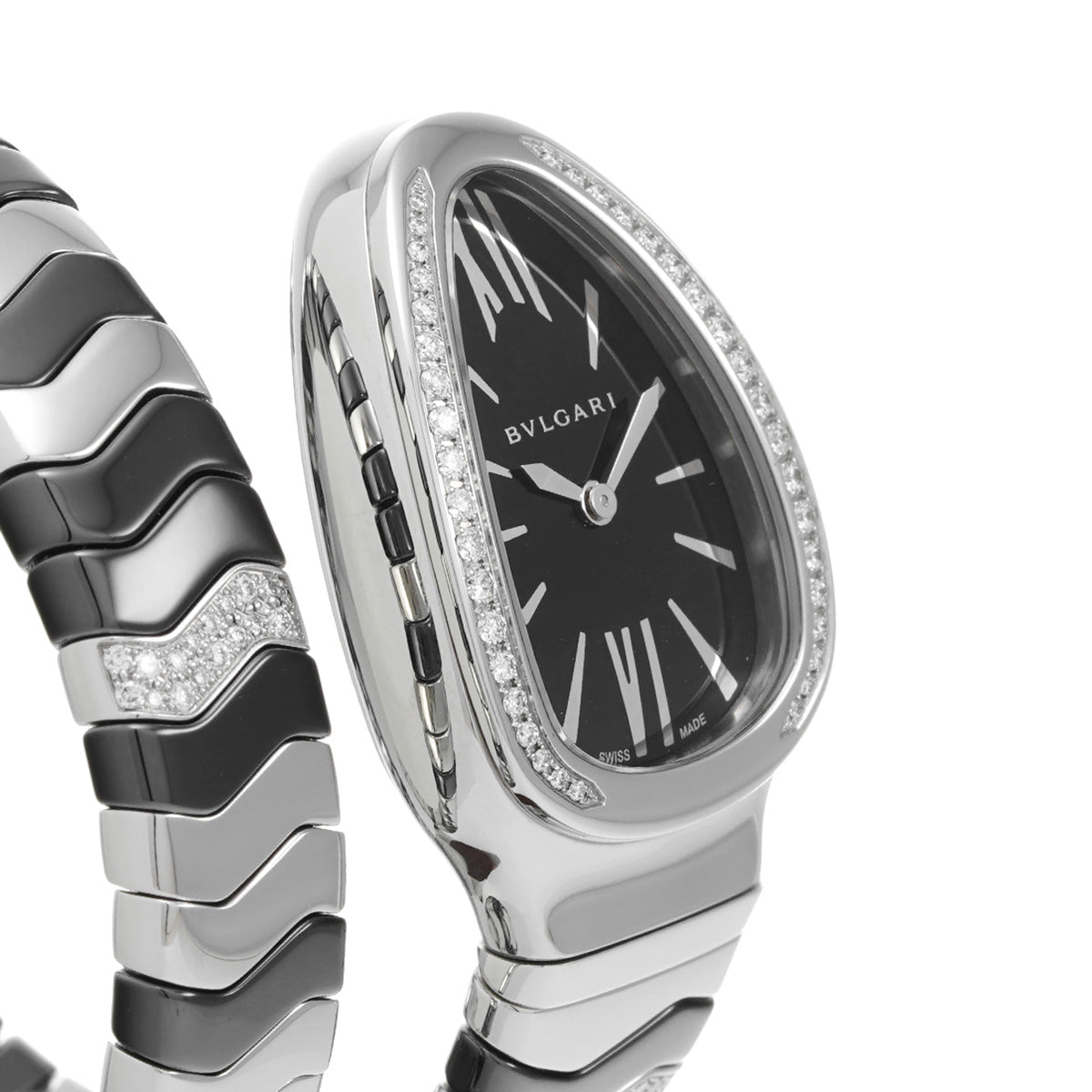 Serpenti Tubogas Single Spiral SP35S Black BVLGARI Ladies [Pre-owned].
