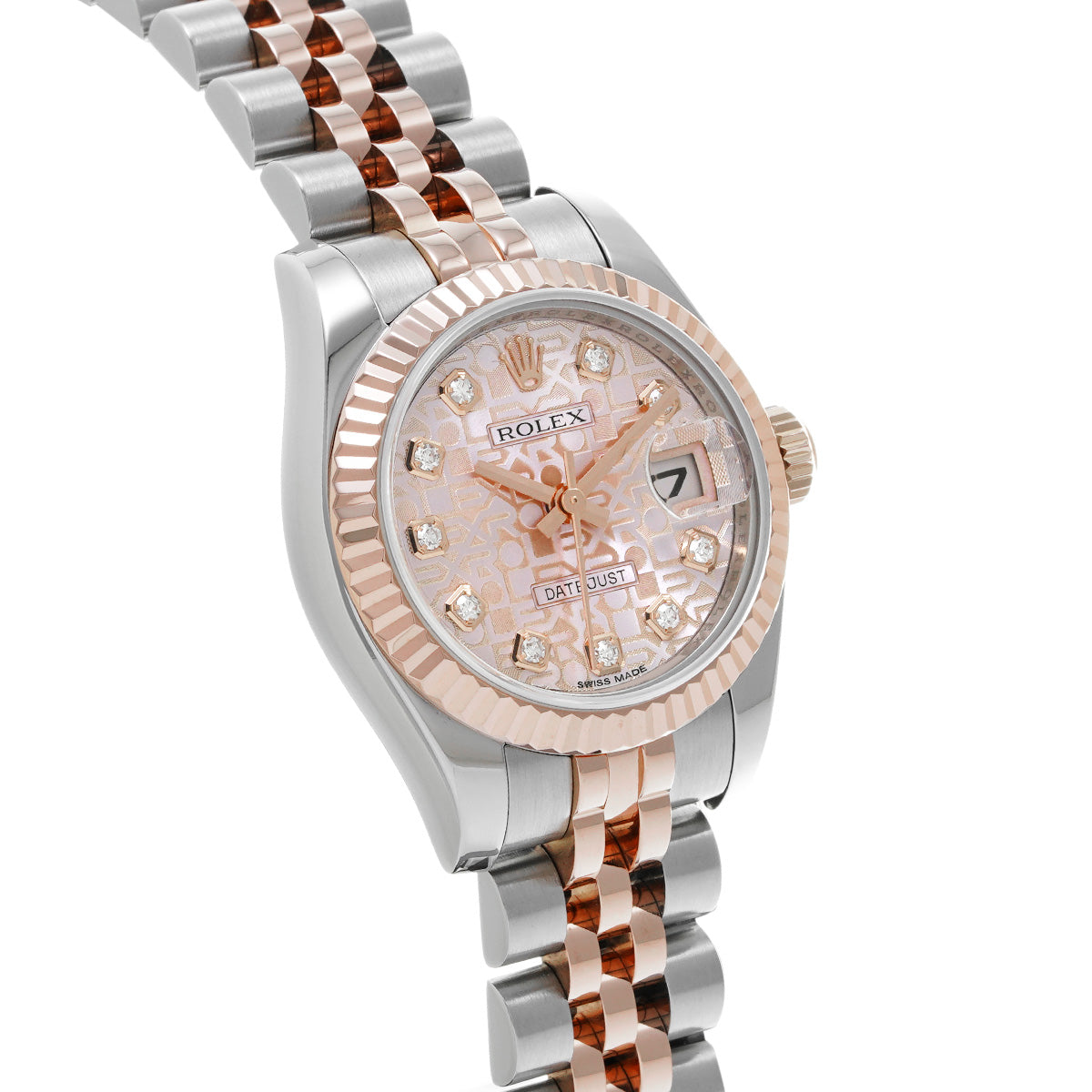 DATE JUST 179171G G (manufactured circa 2010) Pink Computer/Diamond ROLEX Ladies [Pre-Owned].