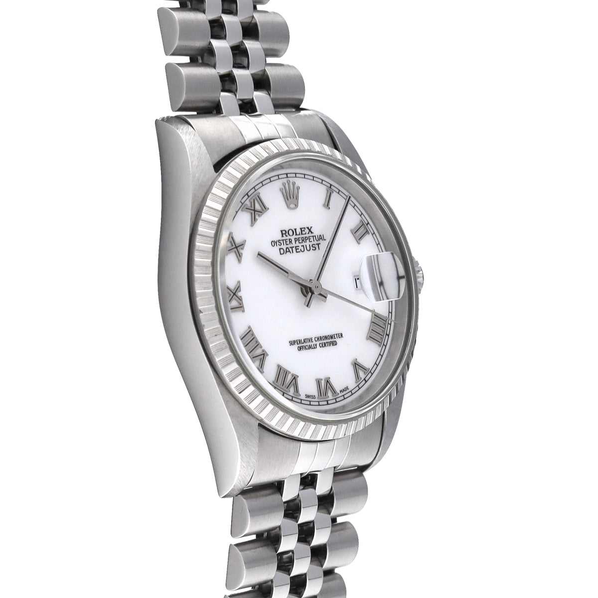 DATE JUST 16220 A (manufactured circa 1999) White ROLEX Men's [Pre-Owned].