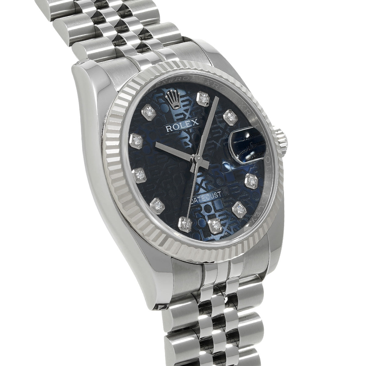 DATE JUST 116234G Random Serial Blue Computer/Diamond ROLEX Men's [Pre-Owned].