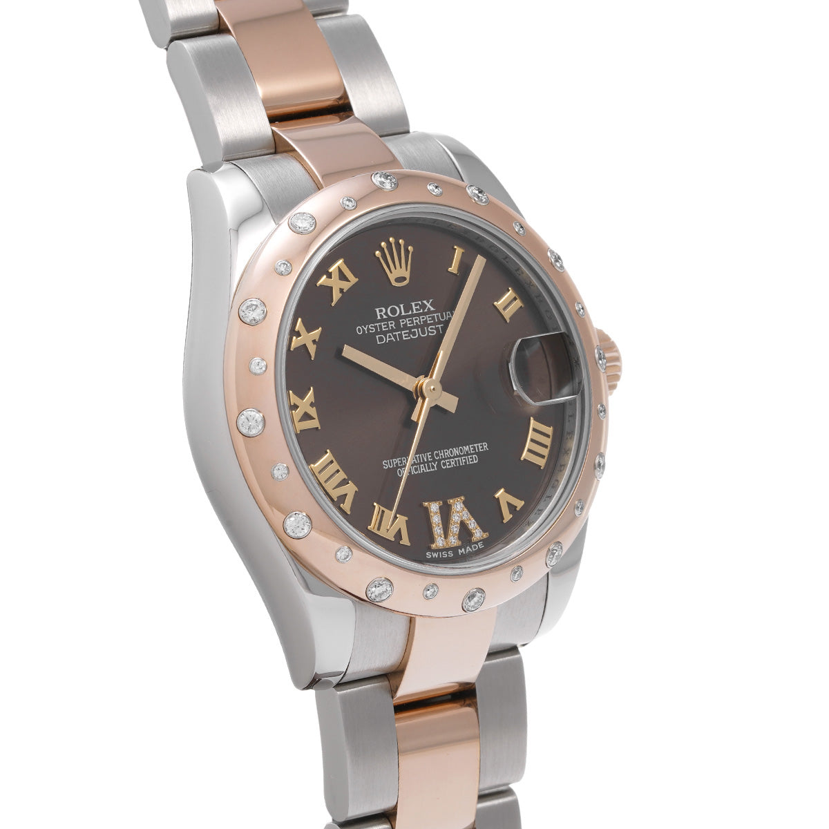 DATE JUST 31 178341 Random Serial Chocolate Brown/Diamond ROLEX Unisex [Pre-Owned].