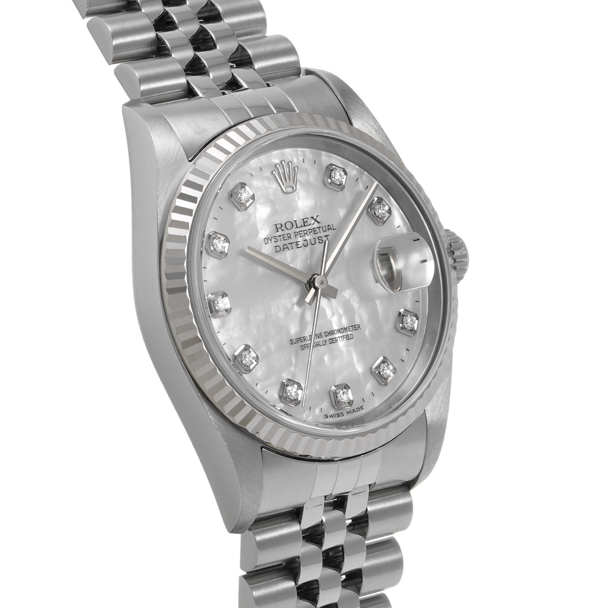 DATE JUST 16234NG Y No. (manufactured around 2003) White MOP/Diamond ROLEX Men's [Pre-Owned].