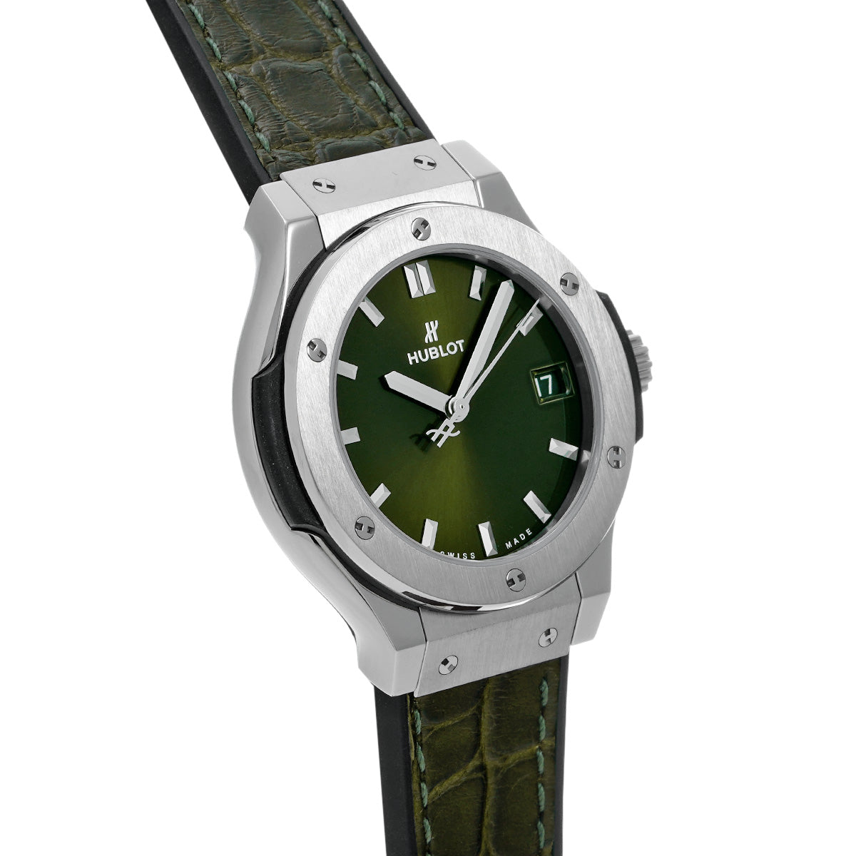 Classic Fusion Titanium Green Diamond 581.NX.8970.LR Green HUBLOT Men's [Pre-Owned].