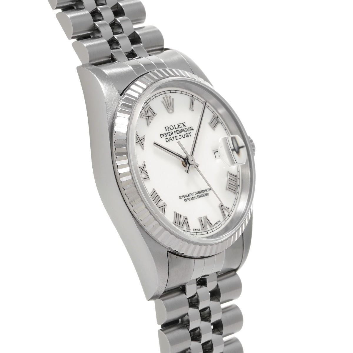 DATE JUST 16234 T (manufactured circa 1997) White ROLEX Men's [Pre-Owned].