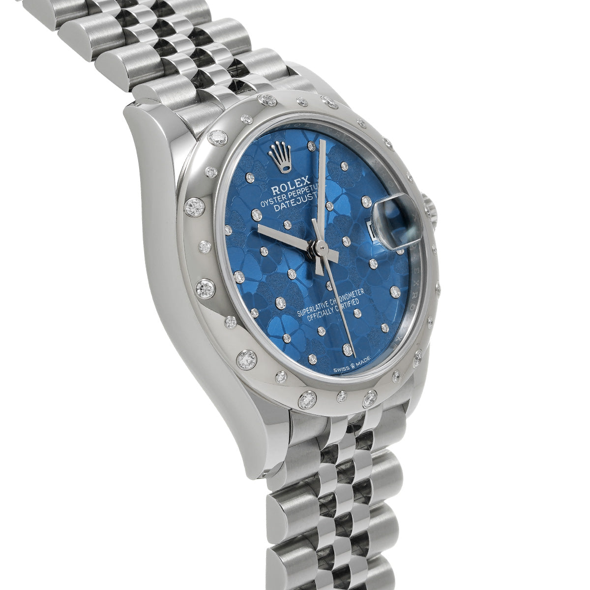 DATE JUST 31 278344RBR Random Serial Azzurro Blue Floral-Motif/Diamond ROLEX Unisex [Pre-Owned].