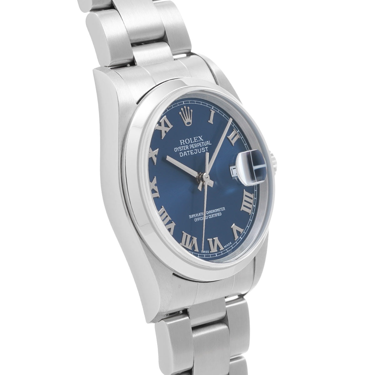 DATE JUST 16200 K (manufactured circa 2001) Blue ROLEX Men's [Pre-Owned].