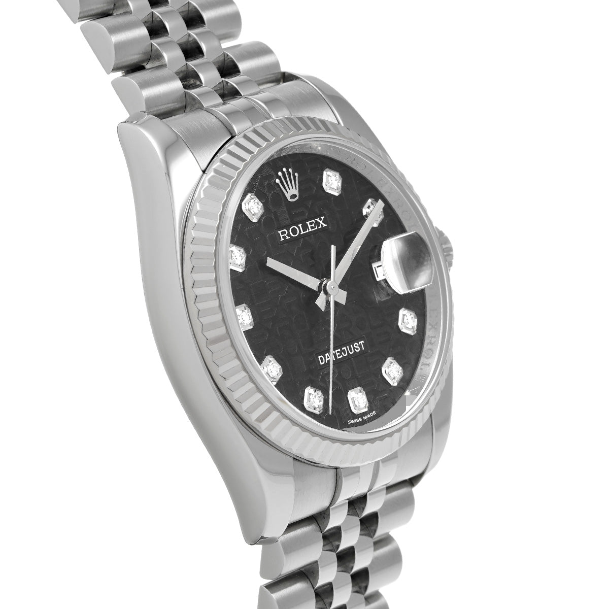 DATE JUST 116234G M (made around 2008) Black Computer/Diamond ROLEX Men's [Pre-Owned].