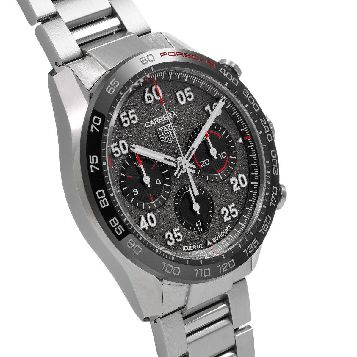 Carrera Calibre Heuer 02 Chronograph Porsche CBN2A1F.BA0643 Gray/Black TAG HEUER Men's [Pre-Owned].