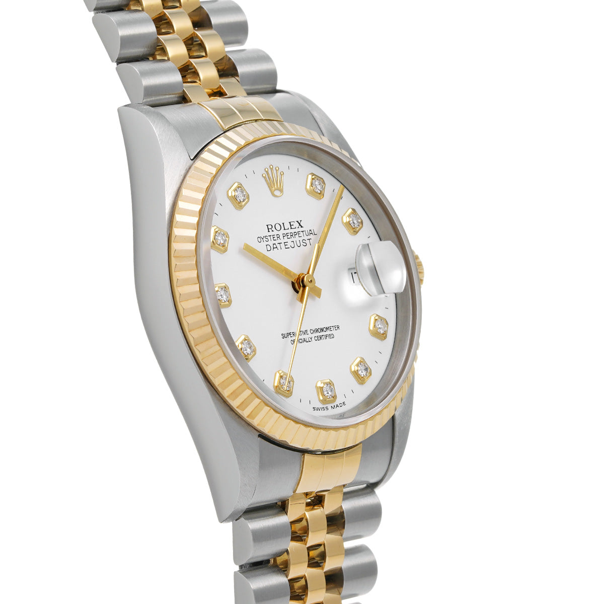 DATE JUST 36 16233G S (made around 1994) White/Diamond ROLEX Men's [Pre-Owned].