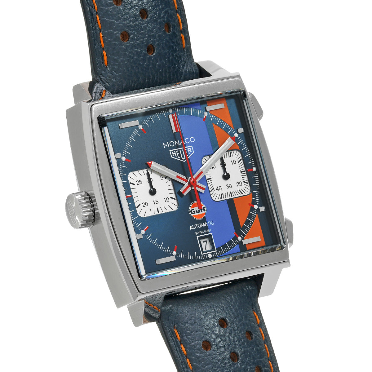 Monaco Calibre 11 Chronograph Gulf CAW211R.FC6401 Blue/Silver TAG HEUER Mens [Pre-Owned]