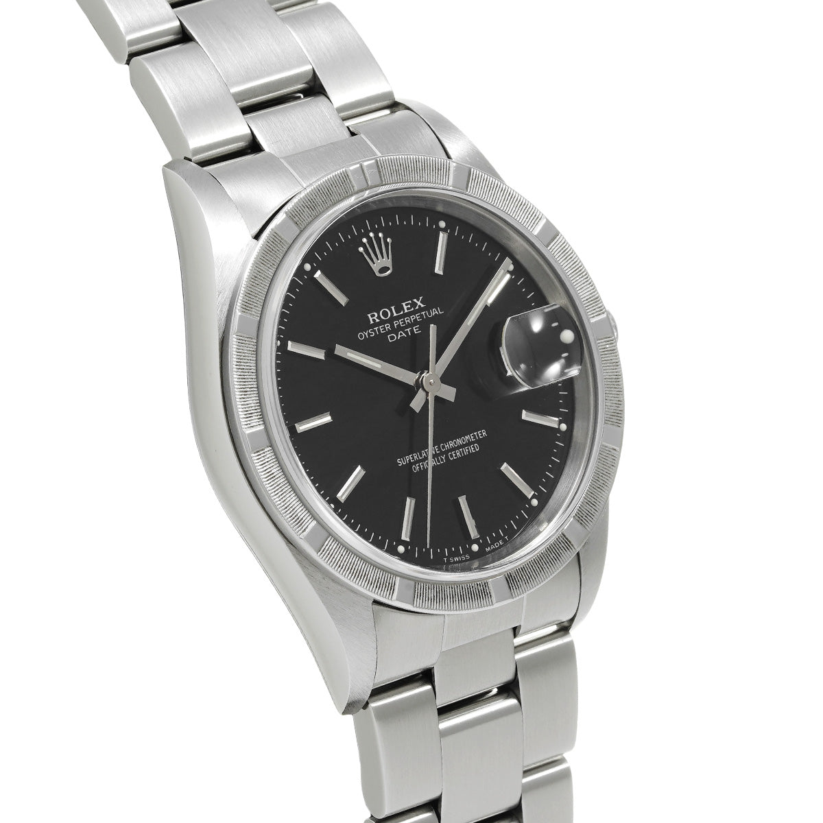 Oyster Perpetual Date 15210 U (manufactured circa 1997) Black ROLEX Men's [Pre-Owned].