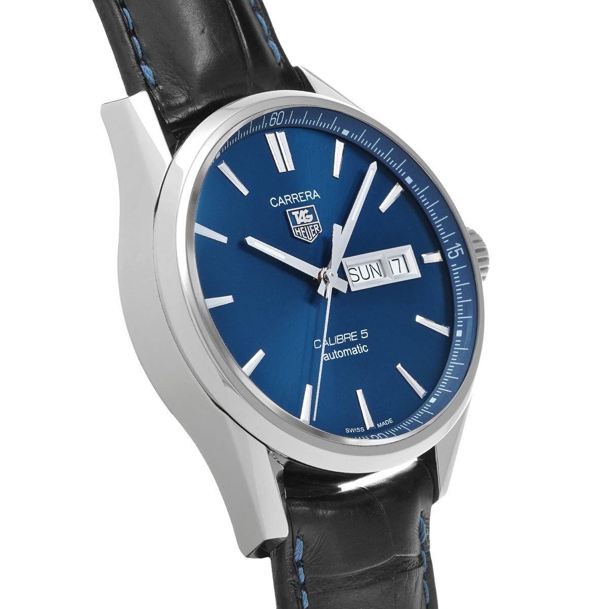 CARRERA Calibre 5 Day Date WAR201E.FC6292 Blue TAG HEUER Men's [Pre-Owned].