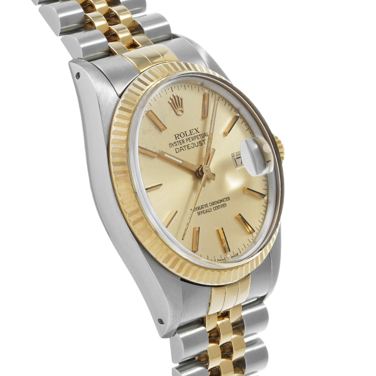 DATE JUST 16013 96th (manufactured circa 1986) Champagne ROLEX Men's [Pre-Owned].