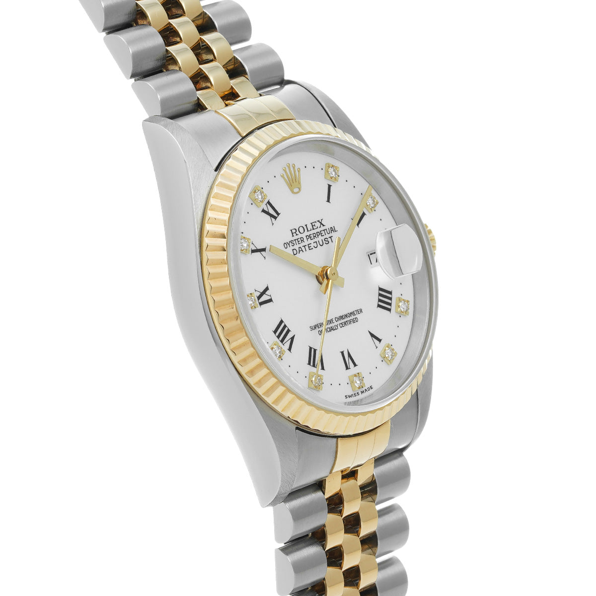 DATE JUST 16233G W (made around 1995) White/Diamond ROLEX Men's [Pre-Owned].