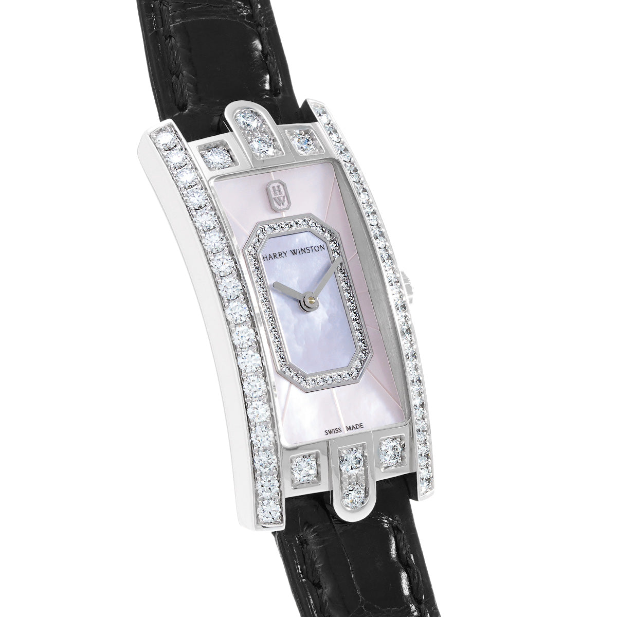 Avenue C Emerald AVCQHM19WW136 White MOP/Diamond HARRY WINSTON Ladies [Pre-Owned].