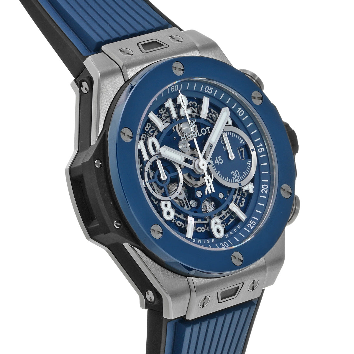 Big Bang Unico Titanium Blue Ceramic 421.NL.5170.RX Blue HUBLOT Men's [Pre-Owned].