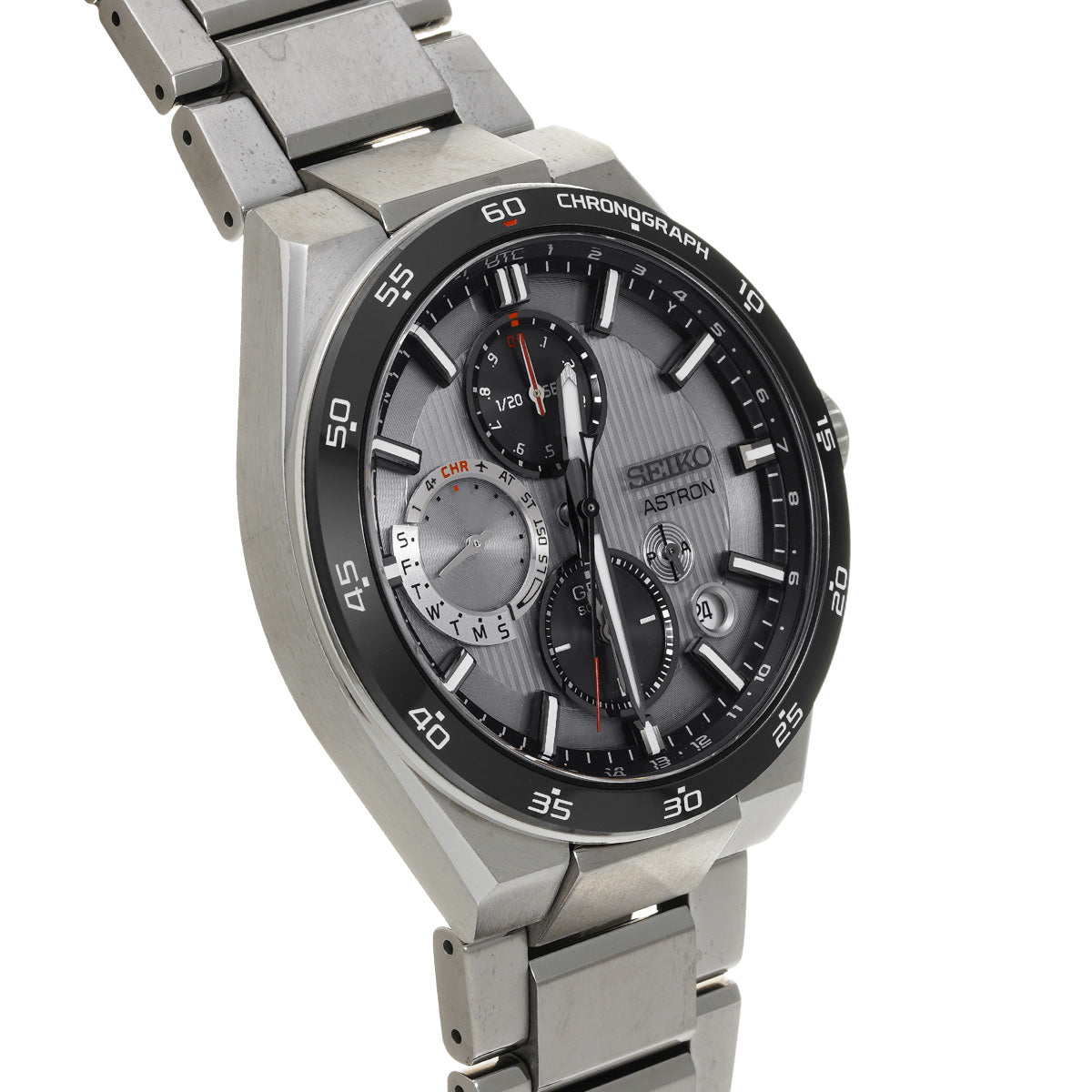 Astron Dual Time Chronograph SBXC153 Silver/Black SEIKO Men's [Pre-Owned].