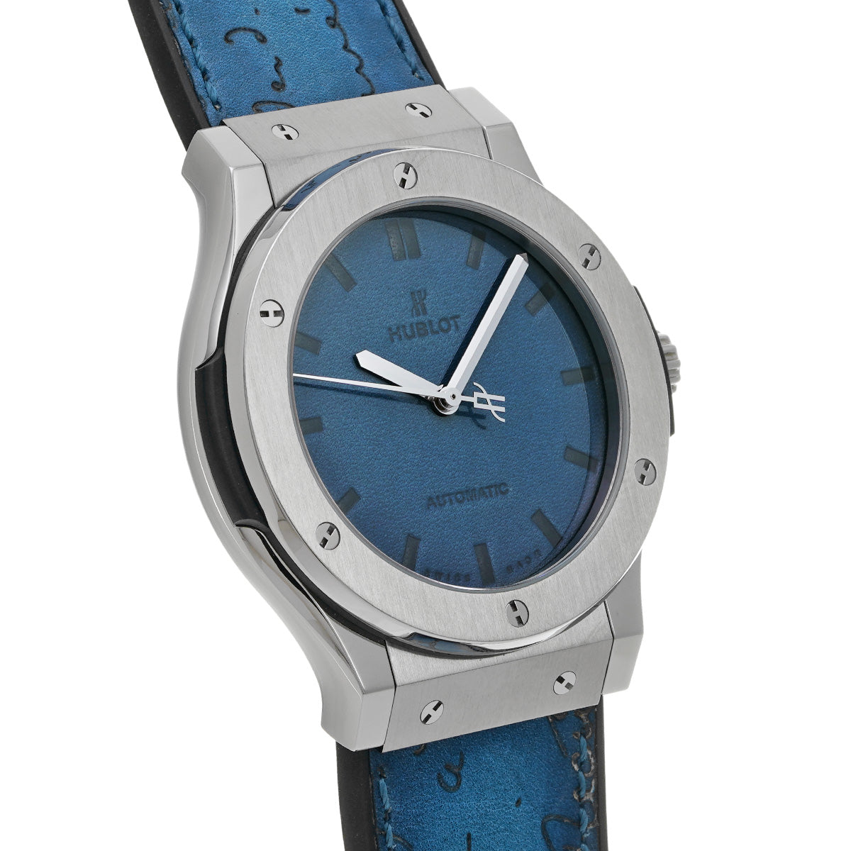 Classic Fusion Titanium Berluti Scritto Ocean Blue 511.NX.050B.VR.BER16 Blue HUBLOT Men's [Pre-owned]