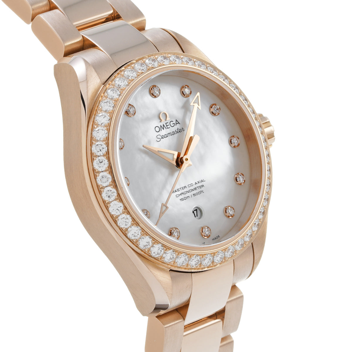 Seamaster Aqua Terra Master Co-Axial 231.55.34.20.55.003 White MOP/Diamond OMEGA Ladies [Pre-Owned]