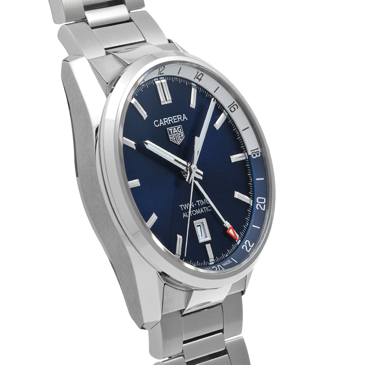 CARRERA Calibre 7 Twin Time Date WBN201A.BA0640 Blue TAG HEUER Men's [Pre-Owned].