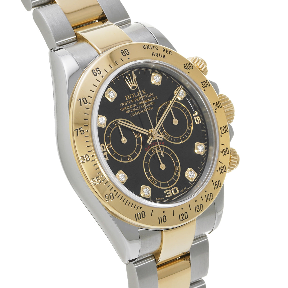 Cosmograph Daytona 116523G Y No. (manufactured around 2002) Black/Diamond ROLEX Men's [Pre-Owned].