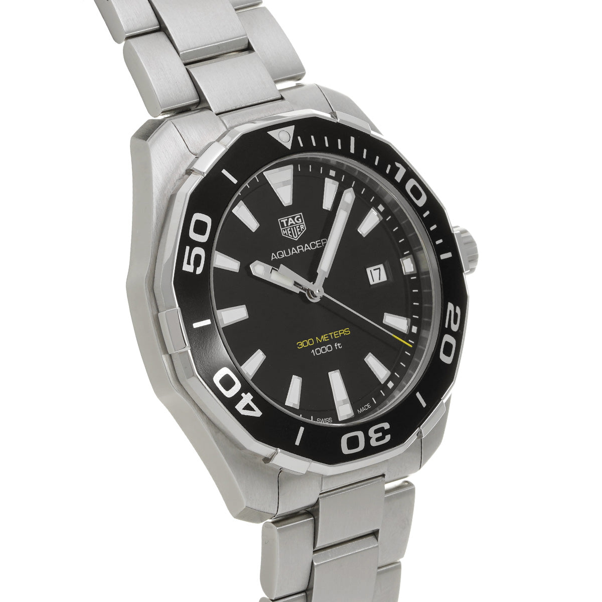 Aquaracer Quartz WAY101A.BA0746 Black TAG HEUER Men's [Pre-Owned].