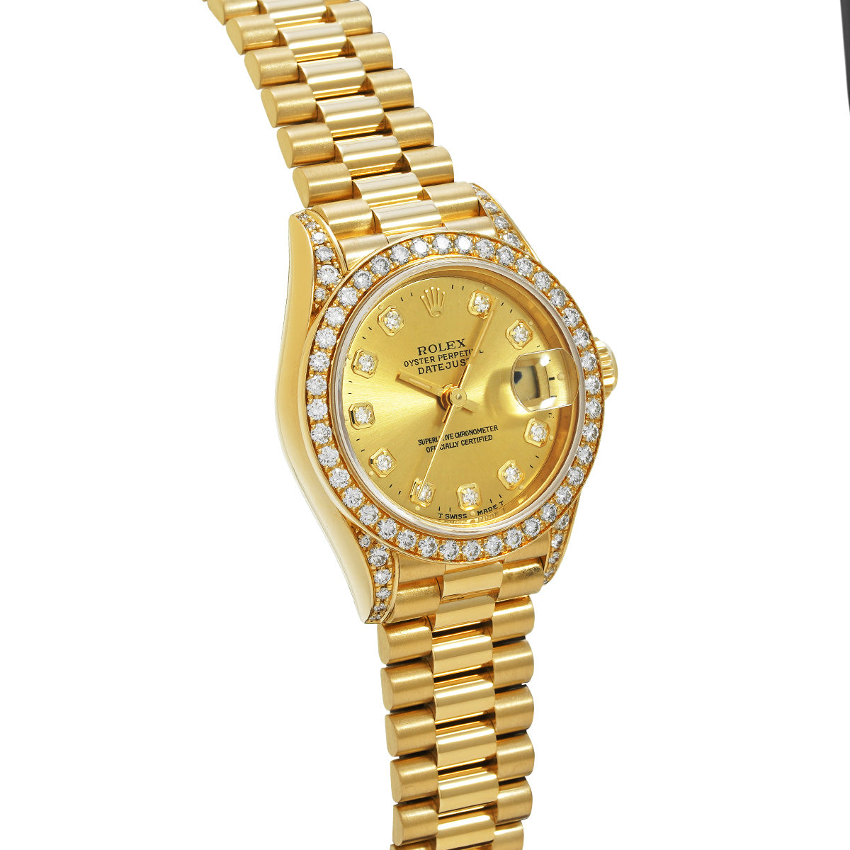 DATE JUST 69158G W (made around 1994) Champagne/Diamond ROLEX Ladies [Pre-Owned].