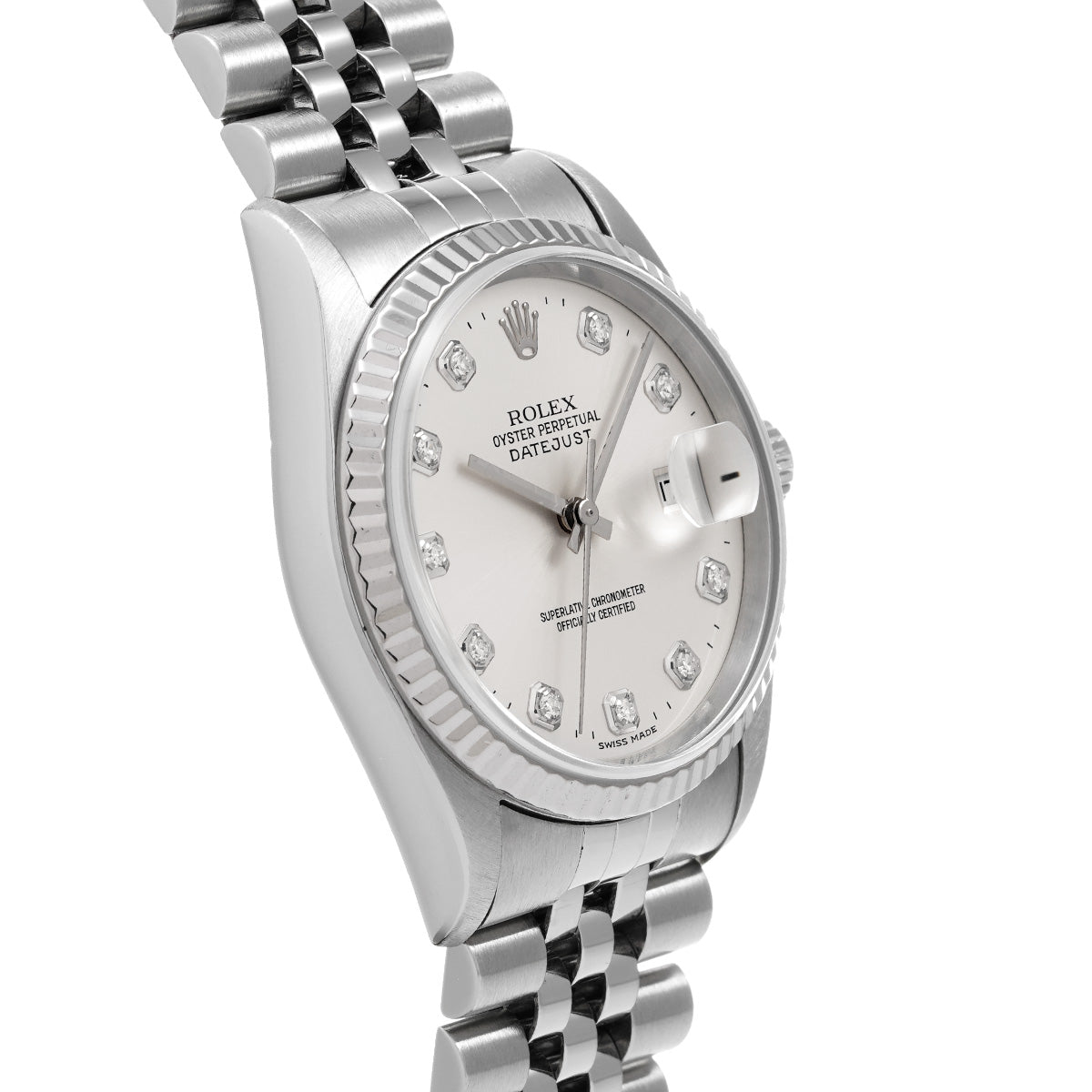 DATE JUST 16234G W (made around 1995) Silver/Diamond ROLEX Men's [Pre-Owned].